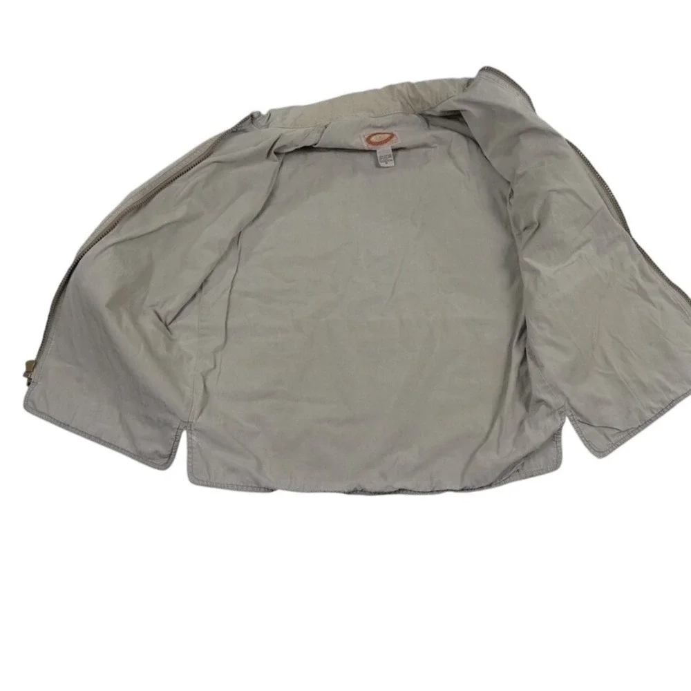 VTG Banana Republic Safari Vest Men Medium Khaki Cotton Utility Hooded Fishing‎